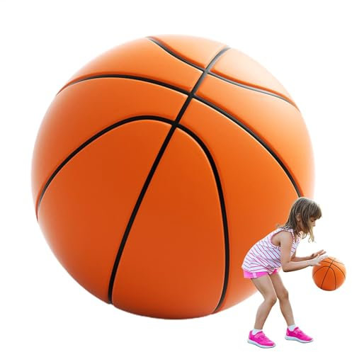 Silent Basketball - Silent Ball Weicher -PU-Trainingsball | Hochdichter Schaumstoffball | Unbeschichteter, Hochdichter Trainingsschaumball, Heller, Gedämpfter Basketball Für Spiel, Training, Kinder,