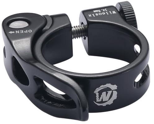 Quick Release Bike Seat Clamp Bicycle Seatpost Collar Diameter 34.9mm,Premium Lightweight Aluminum Seat Post Clamp