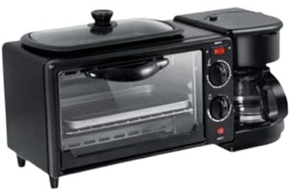Milageto 3 in 1 Breakfast Machine Baking Oven Convenient Toaster with Frying Pan Kitchen Appliances Oven Breakfast Maker for Sandwich