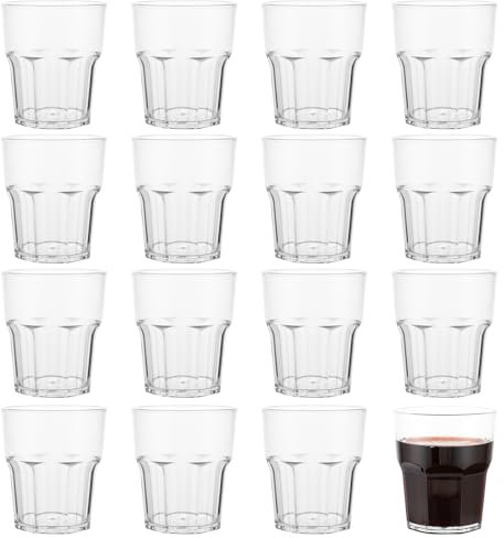 GABCHOOSE 20 Stück Trinkgläser, 260ML Wassergläser Kunststoff, Wiederverwendbare rinkgläser Set, Kaffeegläser, Teegläser für Hochzeit Geburtstag Feier