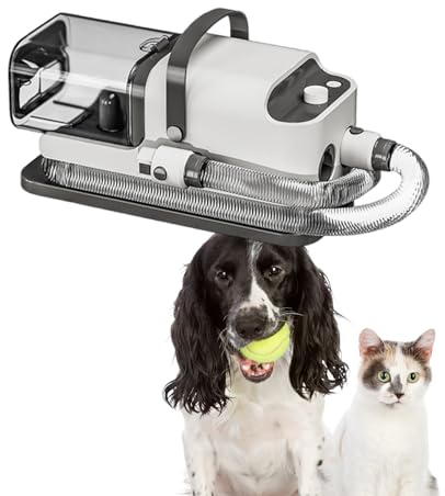 HCAUYNN Tiersauger-Pflegeset FüR Tierhandlungen, Mit Fellpflegesauger Und Hundehaarschneidemaschine, Staubsaugen/Rasieren, FüR Die TäGliche Pflege/Das Stylen/Trimmen Von Hunden Und Katzen