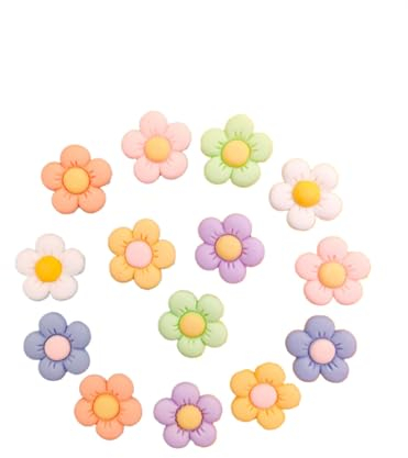 Dinghaole 14 Stück Blumen-Krokodil-Anhänger, Schuh Charms, Blumen-anhänger Für, Krokodil Anhänger, Armband Anhänger Damen Mädchen Clogs Sandalen DIY Schuhschmuck