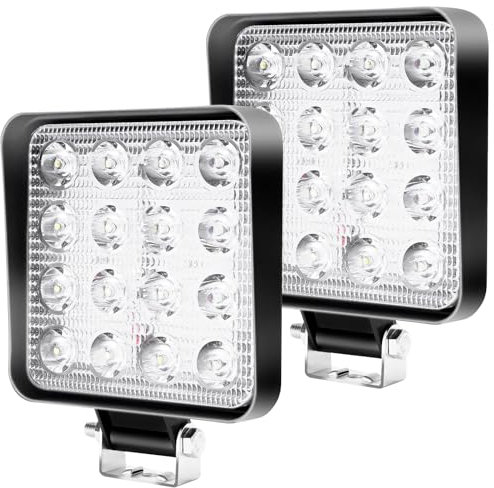CCLIFE Led Arbeitsscheinwerfer 12V Scheinwerfer 2X48W Auto Traktor IP67 Offroad 6000K Wasserdicht Arbeitslicht Spotlight für SUV UTV ATV LKW, 13x11x2cm CushHom