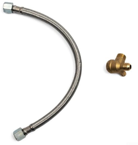 Entgoinggo Tubo di scarico del compressore d'aria, set di tubi flessibili per compressore d'aria in acciaio inox, dado esagonale di ricambio per compressore d'aria