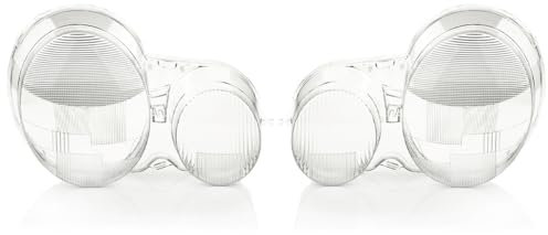 LST 2x Scheinwerferglas Streuscheibe Frontlicht Abdeckung Halogen Xenon links rechts Set kompatibel mit Mercedes-Benz E-Klasse W210 S210 1999-2003