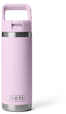 YETI Rambler 510.3 g Flasche, vakuumisoliert, Edelstahl mit Strohhalmkappe, Kirschblüte