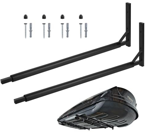 SWAWIS 1 Paar Dachbox Wandhalterung 82cm, Maximale Tragkraft: 50KG, zur Aufbewahrung von Dachboxen Surfbrettern Sportgeräten(Schwarz)