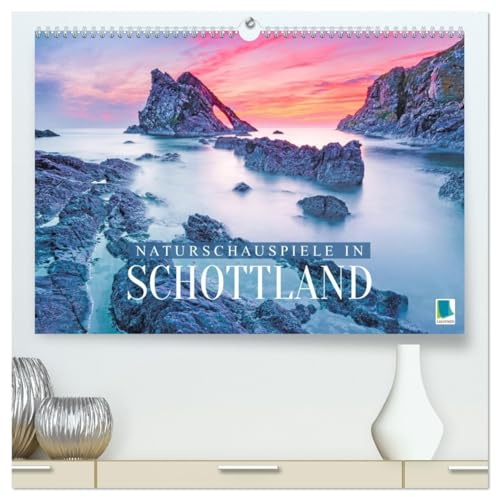 Naturschauspiele in Schottland (hochwertiger Premium Wandkalender 2026 DIN A2 quer), Kunstdruck in Hochglanz: Schottland: Hügel und Steilküste (CALVENDO Orte)
