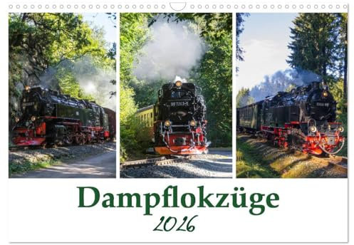 Schmalspurbahnen im Harz (Wandkalender 2026 DIN A3 quer), CALVENDO Monatskalender: Schnaufende und Dampfende Züge für große und kleine Lokführer. (CALVENDO Orte)