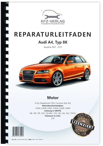 Audi A4 8K 2007-2015 4-Zyl. 2,0l Dieselmotor TDI 120-170 PS Reparaturanleitung