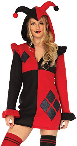 LEG AVENUE LO85638 Harlequin Cozy Kostüm, Schwarz/Rot, Small (EUR 36)