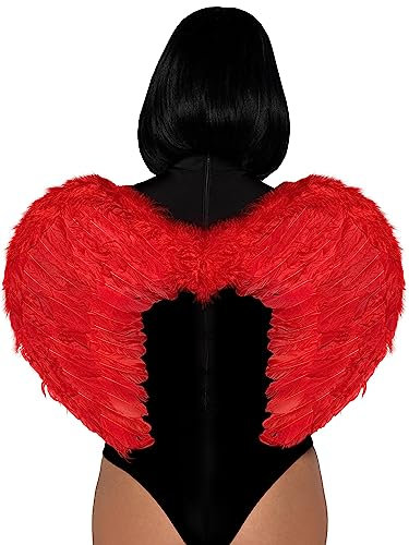 Leg Avenue Marabou Feather Devil Wings Accesorios de Disfraz, Red, Talla Única Mujer