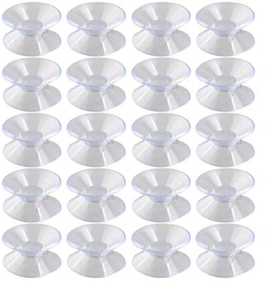 20 Pcs de 30mm, Ventosas de Doble Cara Para Cristales,Ventosas Para Cristal,Ventosa Acuario, Ventosa de Plástico 30mm, Ventosa Transparente,Ventosa Para Cristal,Ventosa Para Mesa de Cristal.