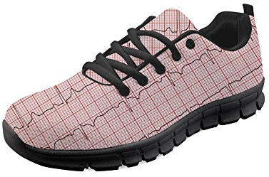 Hugs Idea, scarpe da corsa da donna per bici da corsa, modello Nurse Pattern, Rosa (Nursing 4.), 35 EU Schmal