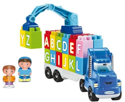Jouets Ecoiffier - 3352- Camion des Lettres - Abrick - Jeu de Construction pour Enfants - Dès 18 Mois - Fabriqué en France