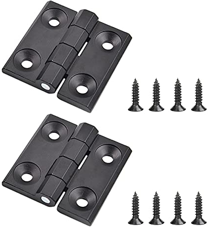 Gativs 2 Stücke Scharnier Scharniere Schrank Scharniere Kugellager Scharnier Verbinder Scharnier Möbelscharniere Türscharnier aus Zinklegierung mit Schrauben für Tische Schränke Schwarz
