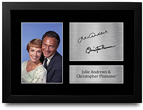 HWC Trading FR A4 Julie Andrews & Christopher Plummer Sound of Music Cadeaux Imprimé Signé Autographe Photo pour les fans de cinéma - A4 Encadré