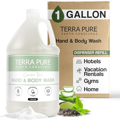 Terra Pure Hotel Body Wash/Hand Soap | One Gallon | Designed to Refill Soap Dispensers (Set of 1)