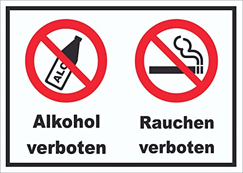 HB-Druck Schild Alkohol Rauchen verboten A4 (210x297mm)