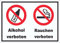 HB-Druck Schild Alkohol Rauchen verboten A4 (210x297mm)