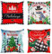 Cypress Home Evergreen Austauschbarer Kissenbezug, Happy Holidays, 4 Stück