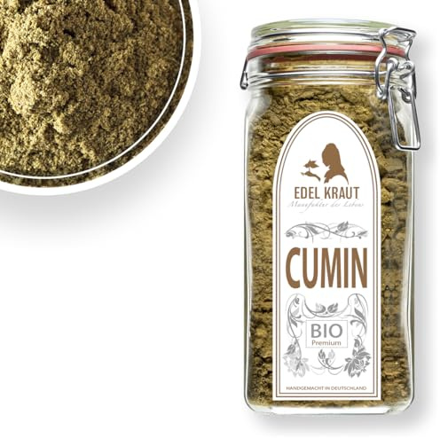 Kreuzkümmel BIO gemahlen - Pulver 600g im Drahtbügelglas | EDEL KRAUT Premium Gewürze & Gewürzmischungen im Glas - Cumin - Kumin - 100% naturrein aus kontrolliert biologischem Anbau