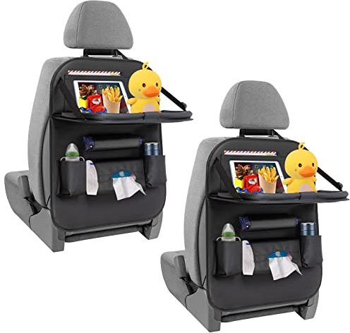 ERWEY Autositz Organizer Auto Organizer Kinder Reißfest mit Tisch und Vielen Sack Rücksitz Organizer mit iPad Tablet-Tasche Rückenlehnenschutz Auto Wasserdicht und Multifunktionale