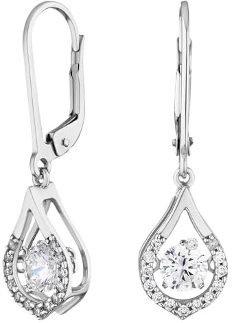 JC Jeweller Carat Damen Ohrringe Silber 925 tanzendes Zirkon (Unique)