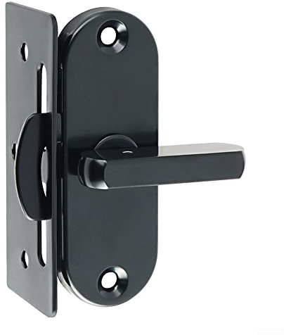 DAZZLEEX Chiusura Porta Hasp,Serratura a Gancio per Porta Scorrevole ad Angolo retto a 90 Gradi,Chiusura a Scatto in Acciaio Inossidabile 304 Chiusura a Scatto per Porta Scorrevole Nero Opaco