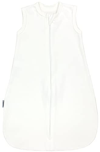 TupTam Sommerschlafsack Baby – Leichter Schlafsack Baby Sommer 0.5 TOG aus Baumwolle, OEKO-TEX zertifiziert, Unisex, Farbe: Ecru, Größe: 74-80