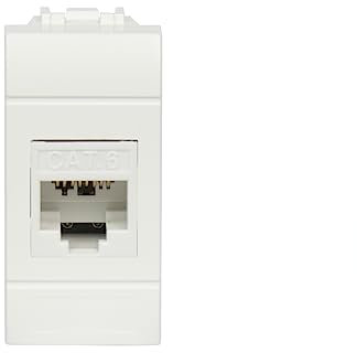 FANTON 23713-36 Presa dati RJ45 UTP 180° cat.6 crimpaggio senza utensile con adattatore per placche e supporti BTICINO LIVING LIGHT