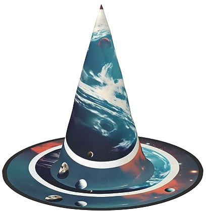 Space Planet Earth Einzigartige Halloween Hut - Oxford Tuch Material, Perfekt für Partys und Kostümveranstaltungen