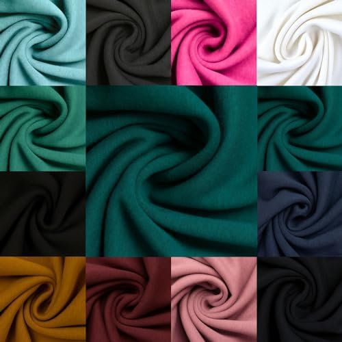 Alpenfleece Kuschelsweat | LIAM | uni | ab 50 cm | Meterware (petrol)