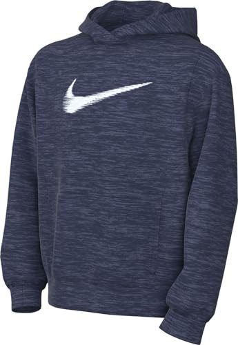 Nike Unisex Kinder Top K Nk Tf Multi+ Po Hoodie Hbr, Midnight Navy/Diffused Blue/White, FD3893-410, L