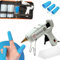 GETGRIP Pistolet à Colle Chaud Professionnel UltraPuissant 80–120 W – Parfait pour le Bricolage, les Loisirs Créatifs & Réparations – 30 Bâtons (150 mm), 3 Protège-Doigts & Pochette de Transport