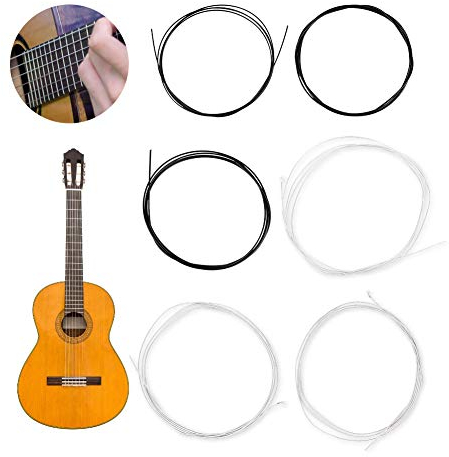 Gitarrensaiten, Glatte, Langlebige Klassische Gitarrensaiten, Klarer Ton, Nylon-Gitarrensaiten, Musikinstrumentenzubehör, Klassische Gitarrensaiten (C103 Konzertgitarre, schwarze