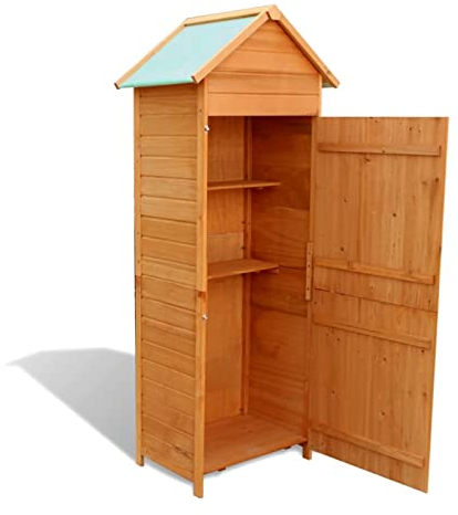 Homgoday Gartenschrank Braun 42,5x64x190 cm Schränke und Lagerung Model41650