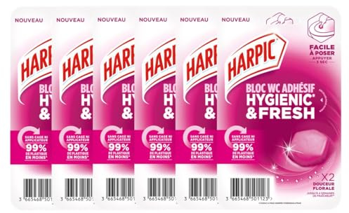 Harpic - Lot de 3x2 Blocs WC adhésif Hygienic & Fresh Douceur Florale (12)