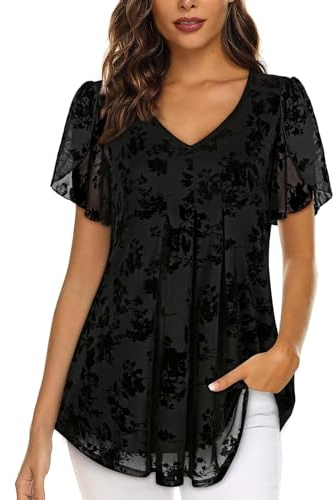 ACDAY Summer Tops for Women UK Dressy Ladies Tunic Top and Blouses