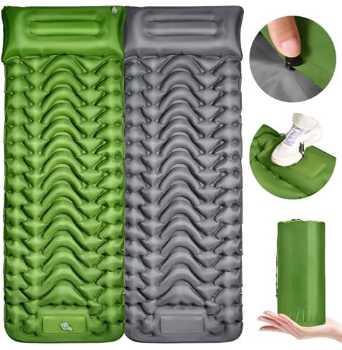 Clefivie Aufblasbare Campingmatratze, Selbstaufblasendes Campingpad, Integrierter Stützgürtel, Verschleißfest & Feuchtigkeitsfest & Tragbar, Geeignet für Camping Indoor Outdoor Wandern