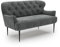 CAVADORE 2-Sitzer Küchensofa Amba, Trendige Sitzbank für Küche oder Esszimmer / 153 x 97 x 87 / Hochwertiges Mikrofaser: Grau