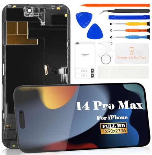 Schermo LCD OLED per iPhone 14 Pro Max Sostituzione dello schermo 6.7 pollici per iPhone 14 Pro Max A2894, A2651, A2893, A2895 Touch LCD Screen Display Digitizer Assembly Repair Kit (nero)