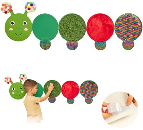 Sensorik-Wandpaneel für Kinder | Fühlen, Erleben & Lernen | Raupen-Sensorikspielzeug für Sensorikräume | Wand-Busy-Board | Calm-Down-Ecken |ODOXIA Sensory Wall v2 (Caterpillar)