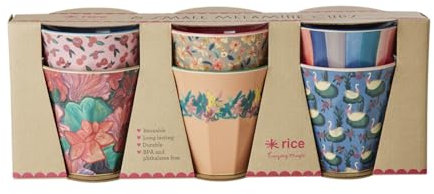 Rice Melamin Becher - A New York Minute - 6er-Set Becherset Kinderbecher Campingbecher Campinggeschirr Trinkbecher Melamingeschirr Bruchsicher BPA-frei 160ml