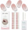 JMEOWIO Nagelfolie Rosa Creme Gel Nail Nagelfolien Selbstklebend Nail Sticker Uv Härtend Dekoration Nageldesign Zubehör