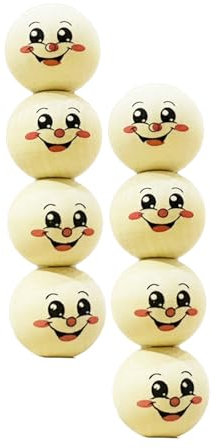 Holzköpfe Für Sorgenwurm 20mm Holzköpfe Mit Gesicht Zum Basteln Holzperlen Mit Gesicht Holzkugeln Für Sorgenwürmchen Bemalte Glückswürmchen Holzperlen Holzkugel (1,100 Stück)