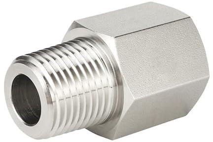 1 pcs Female BSPT to Male NPT Adapter Female NPT to Male 1/8 1/4 3/8 1/2 3/4 Connector Pipe Fitting 316 Stainless Steel IDGTTLDF(BSPT(F) to NPT(M),0.125 in x 0.125 in)
