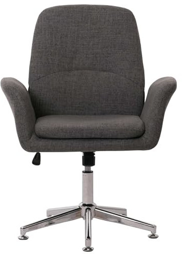 Mendler Konferenzstuhl HWC-K23, Besucherstuhl Stuhl Polsterstuhl drehbar mit Armlehne höhenverstellbar Stoff/Textil - dunkelgrau