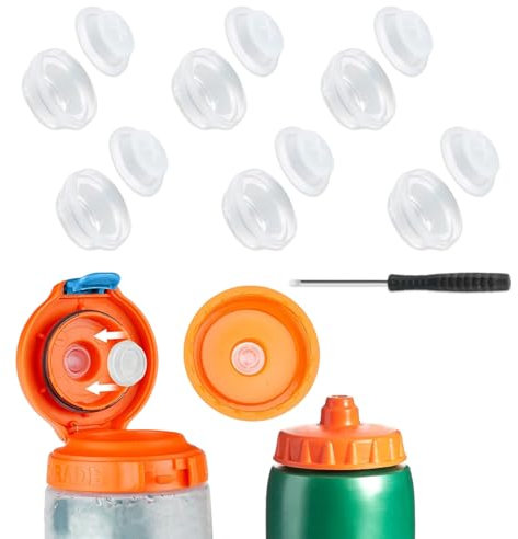 Ersatzventile, kompatibel mit Gatorade-Wasserflasche, Silikon-Ventil und Kunststoffeinsatz mit Schraubendreher, Silikon-Ventil, kompatibel mit Gatorade GX 850 ml und Quetschflasche, 907 ml, 6 Stück