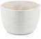 Wffeila Petit panier de rangement, corde en coton tressé, rangement pour étagères et armoires, salle de bain, accessoires de table à langer de salle de bain, 25 x 18 cm, blanc